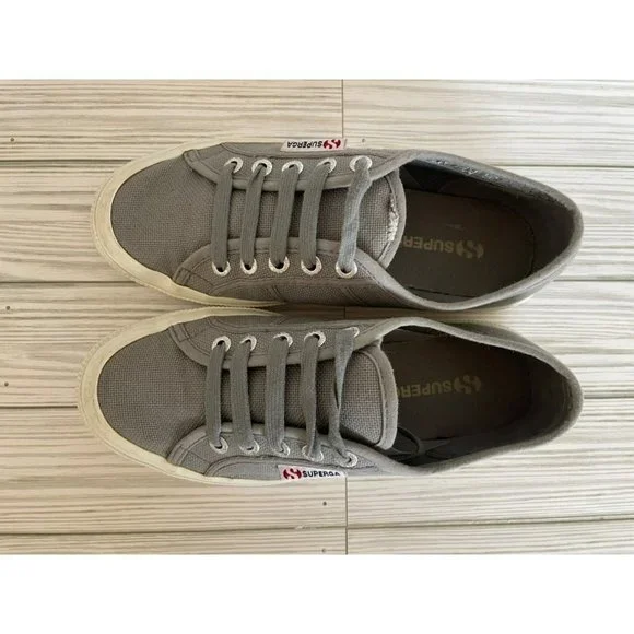 Superga Gray Canvas Sneakers in Size us 6,  eu 36 - Picture 2 of 10